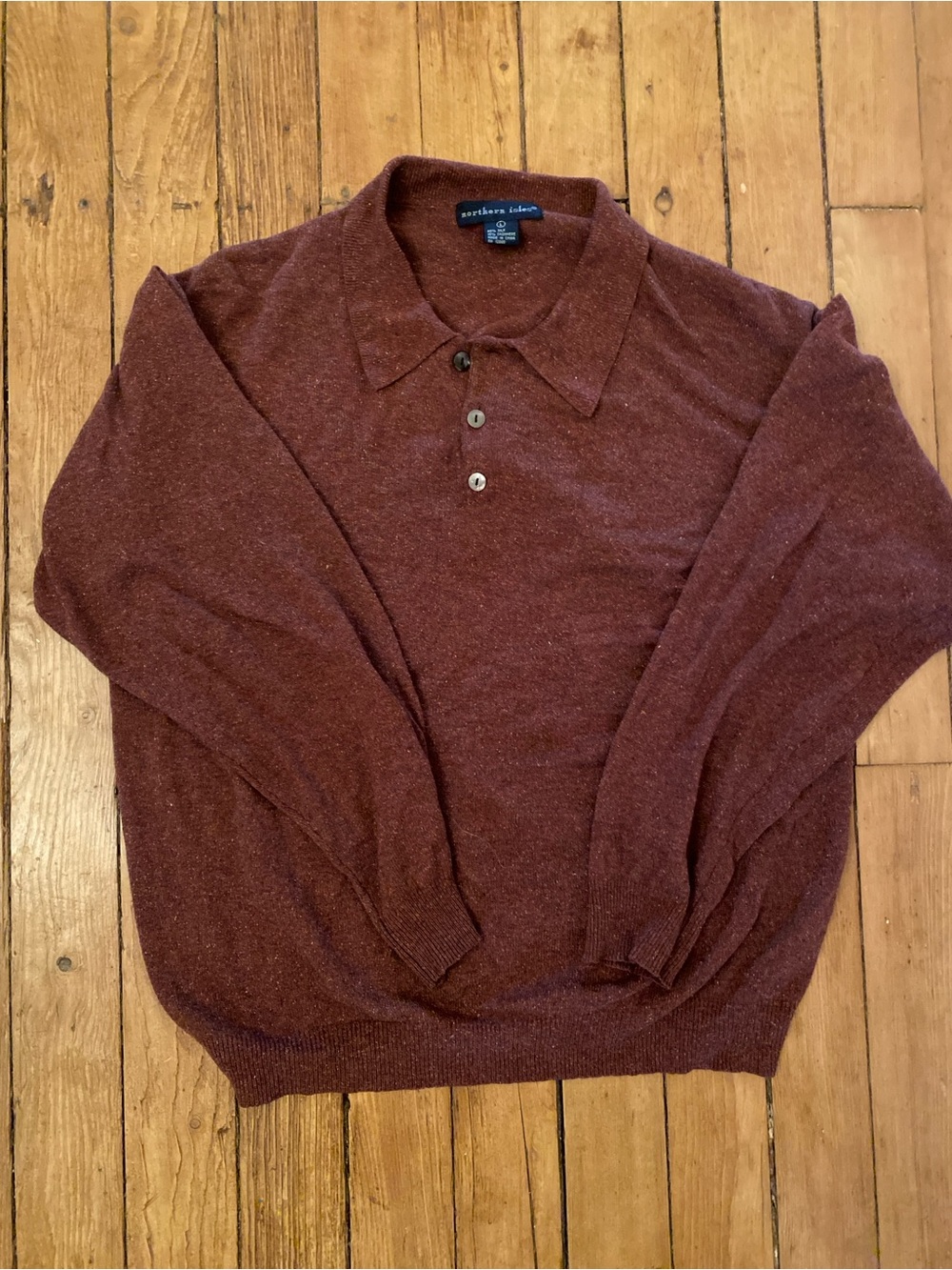 Men's Rust Polo Collar Sweater silk/cashmere